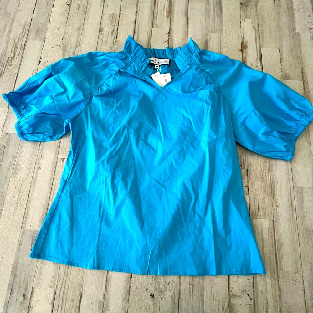 Elegant Azure Women's Blouse by The Modern Abstract. Medium NWT